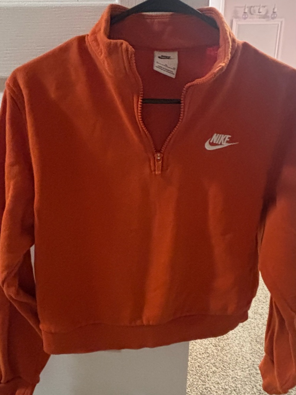 Nike Bright Orange Quarter-Zip Athletic Pullover